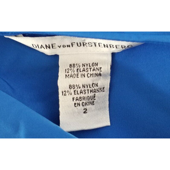 Diane von Furstenberg Blue Tech Stretch Bow Dress | Size 2 | Designer - Picture 4 of 5